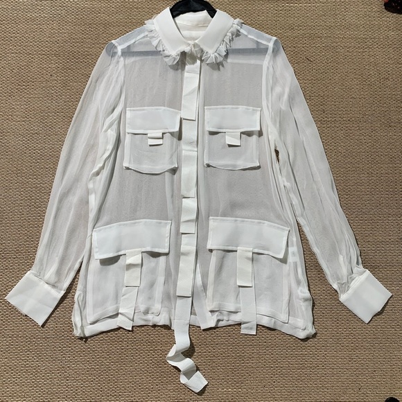 Lee Mathews 100silk shirt multi-way chiiiic - Picture 1 of 16